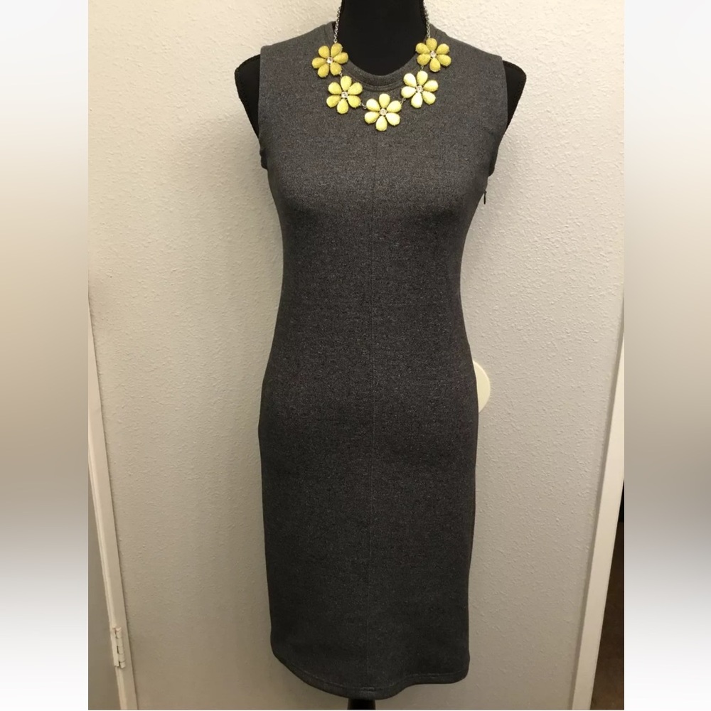 OLIVACEOUS NEW Women's Gray Daily Look Sheath Dress Size Medium